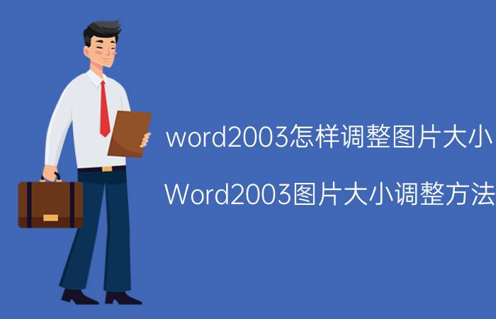 word2003怎样调整图片大小 Word2003图片大小调整方法